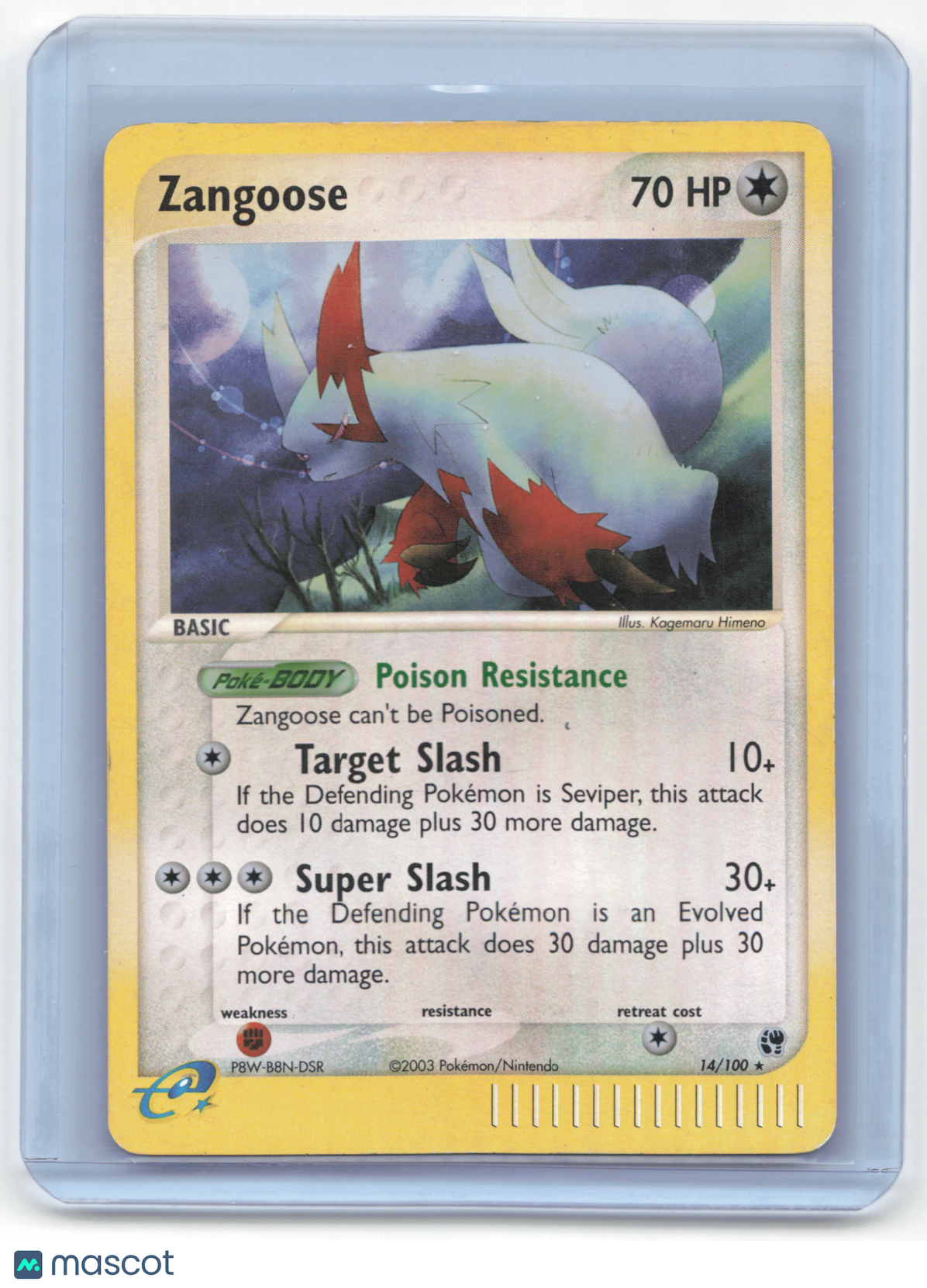 2003 Pokemon Zangoose EX Sandstorm #14/100 Heavily Played
