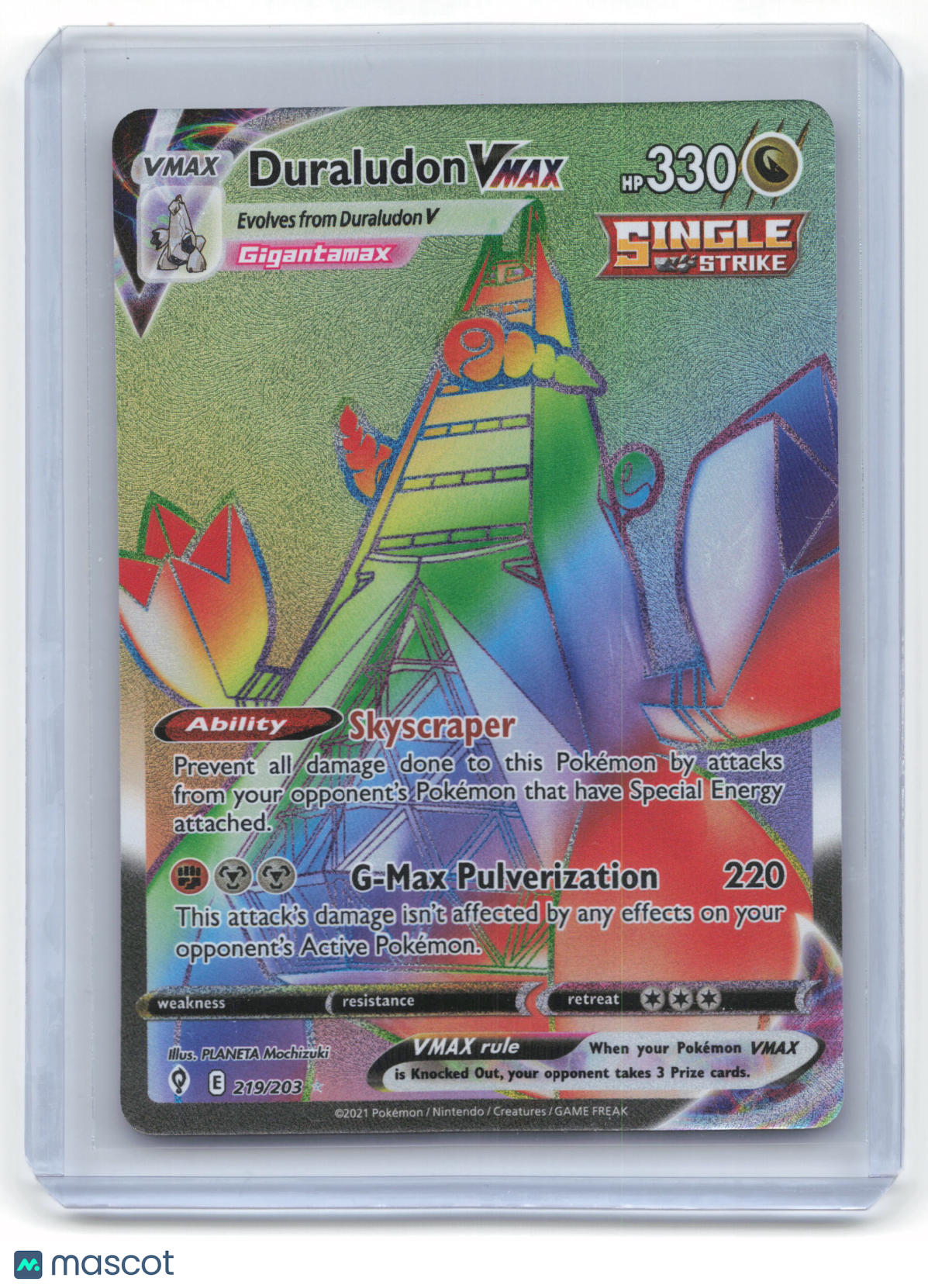 2021 Pokemon Duraludon VMAX Evolving Skies #219/203 Near Mint FA