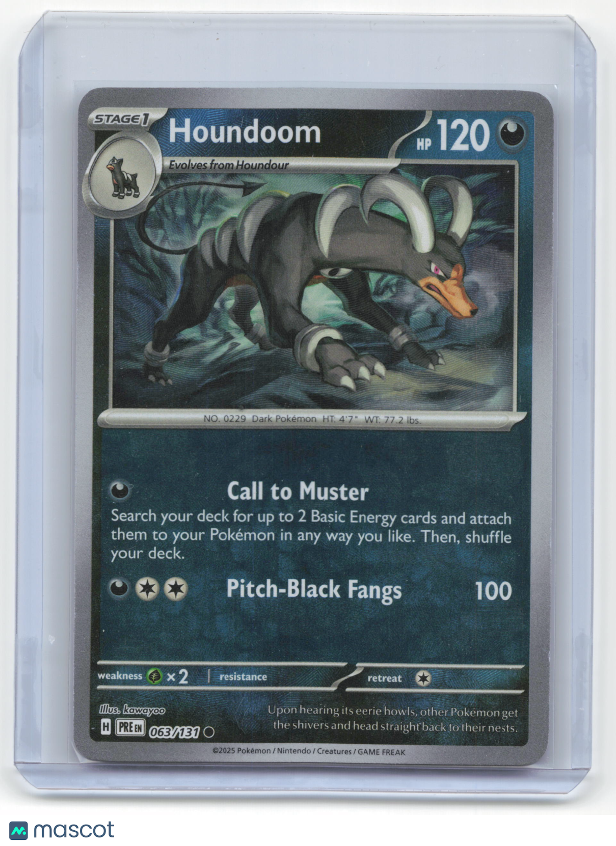 2025 Pokemon Houndoom Prismatic Evolutions #63/131 Masterball Near Mint