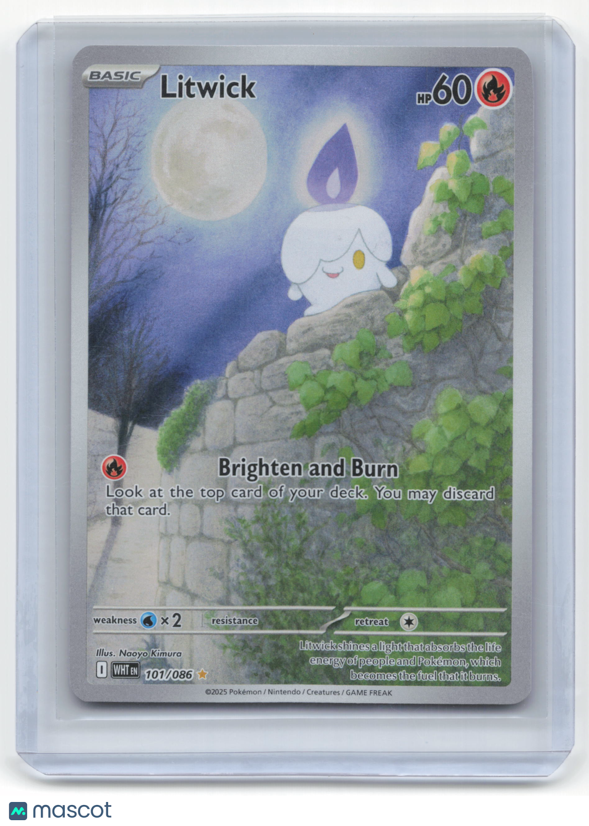 2025 Pokemon Litwick White Flare #101/86 Near Mint