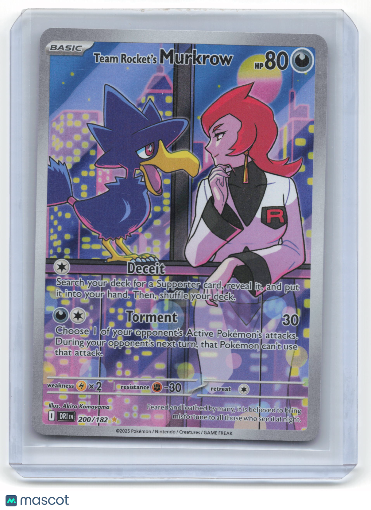 2025 Pokemon Team Rocket's Murkrow Destined Rivals #200/182 Near Mint