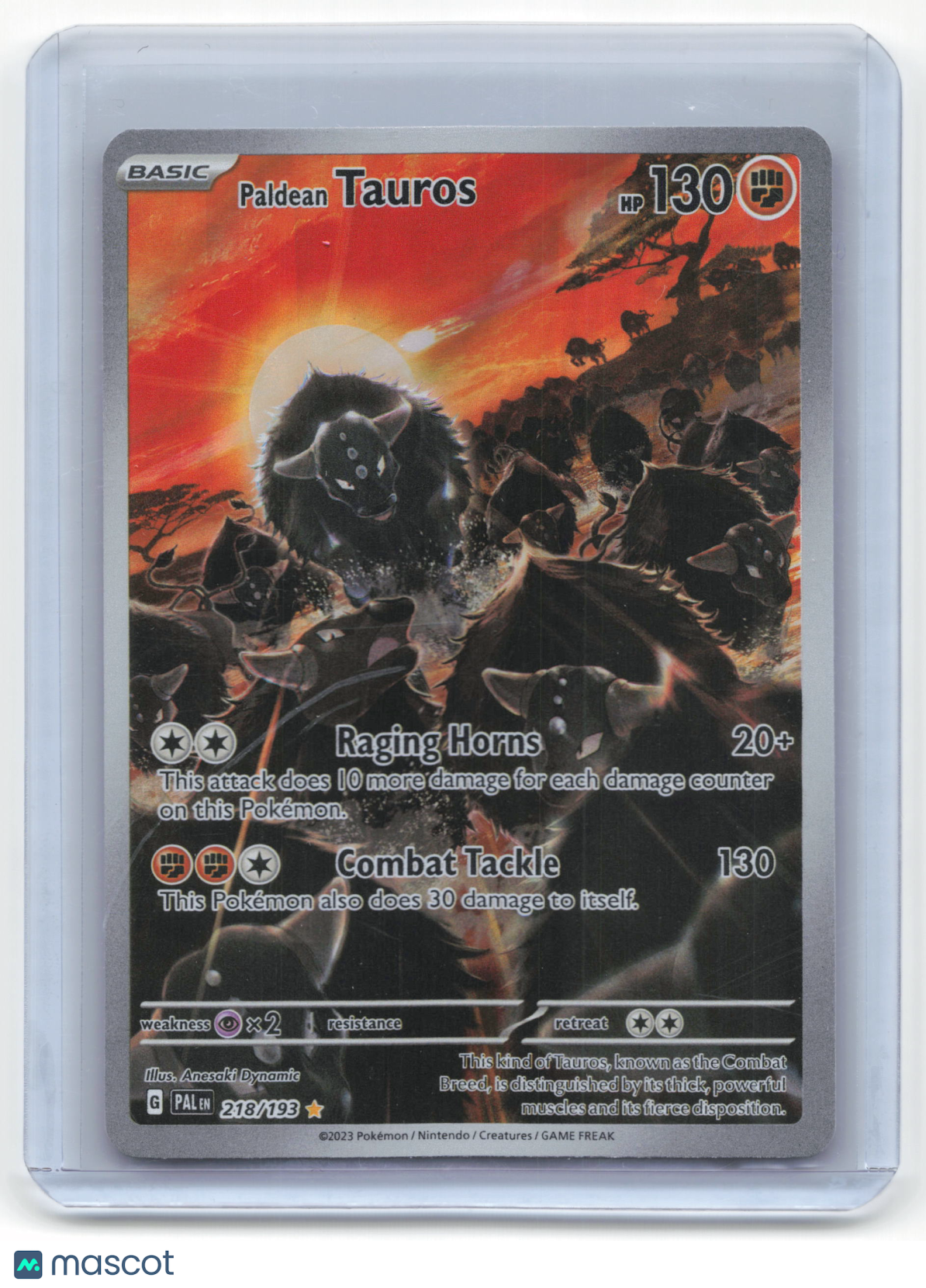 2023 Pokemon Paldean Tauros Paldea Evolved #218/193 Near Mint