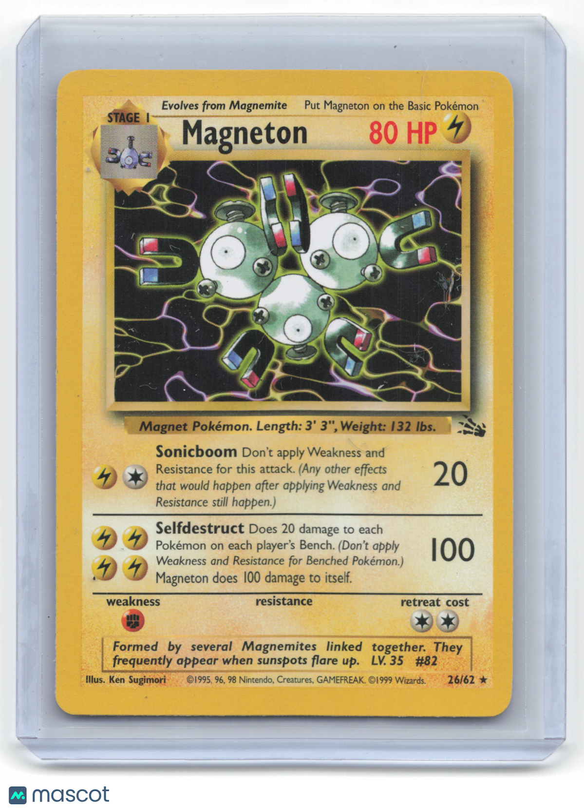 1999 Pokemon Magneton Fossil #26/62 Near Mint
