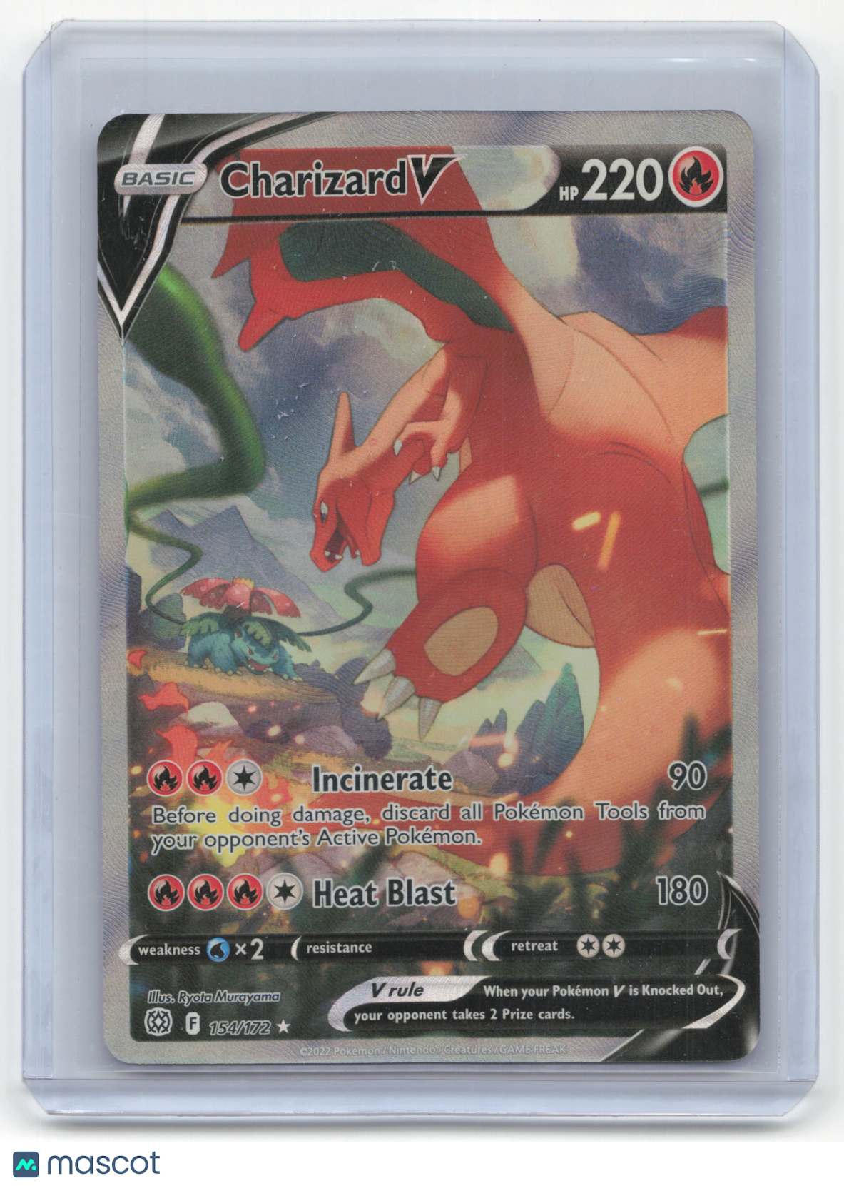 2022 Pokemon Charizard V Brilliant Stars #154/172 Near Mint