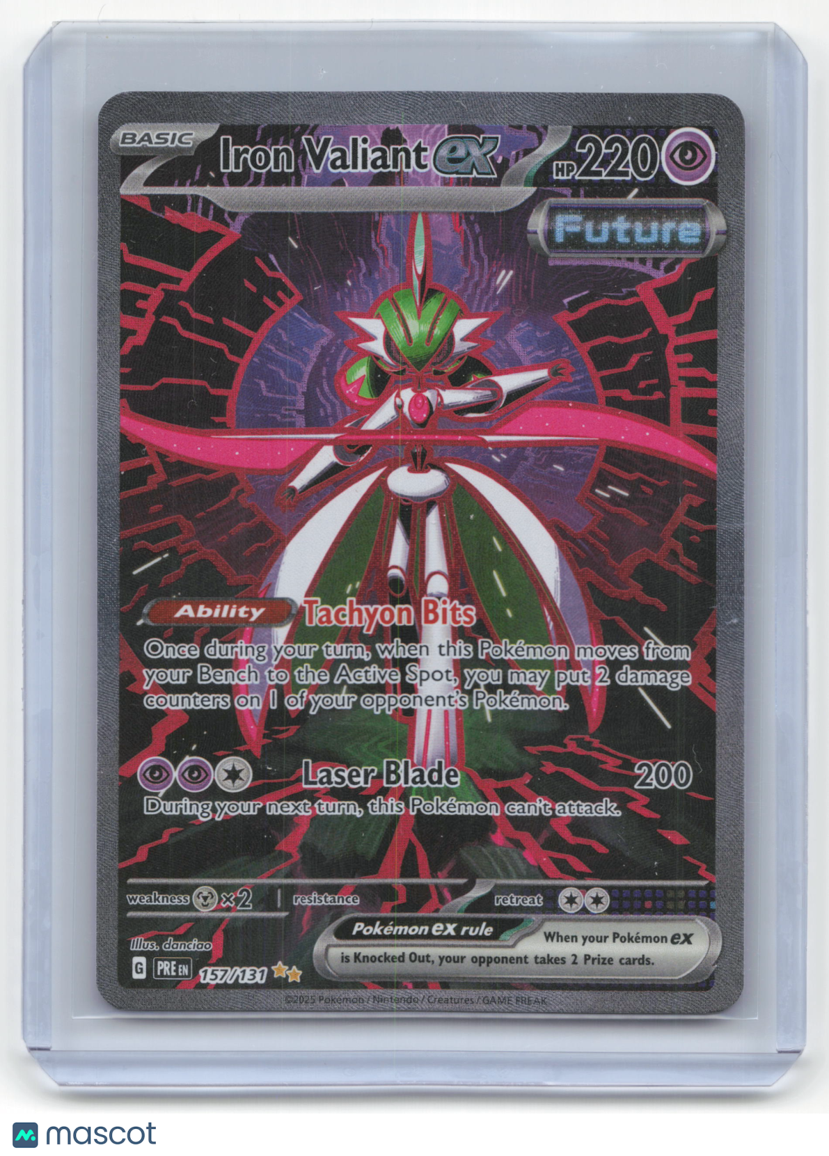2025 Pokemon Iron Valiant EX Prismatic Evolutions #157/131 Near Mint
