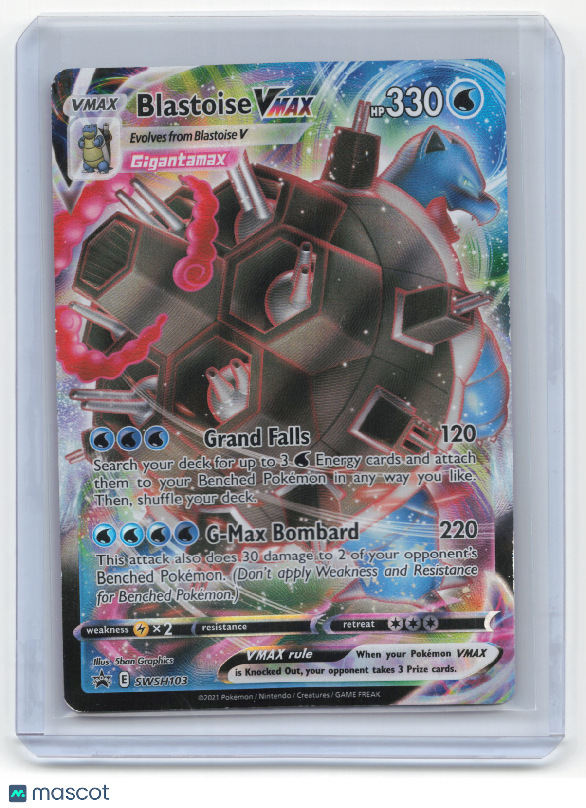 2021 Pokemon Blastoise VMAX SWSH Black Star Promos #SWSH103 Damaged