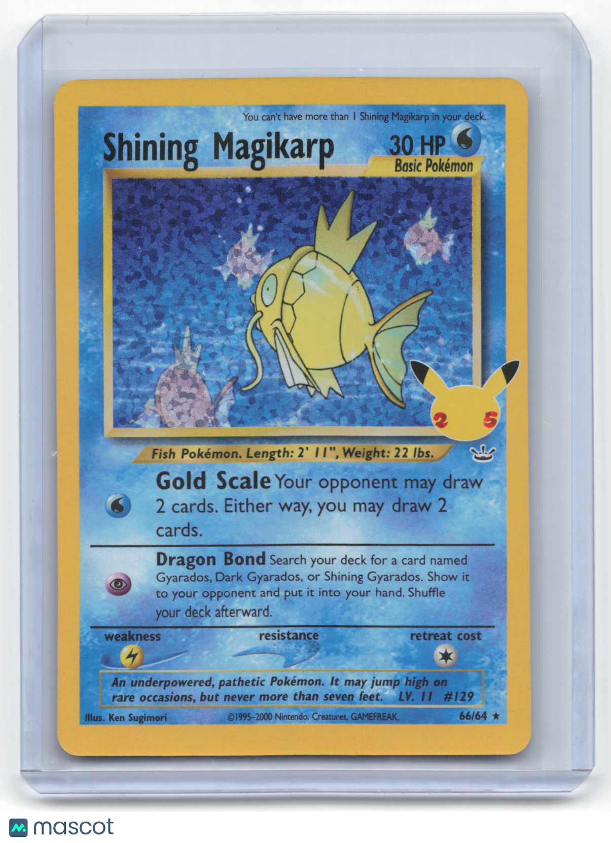 2001 Pokemon Shining Magikarp Celebrations: Classic Collection #66/64 Near Mint