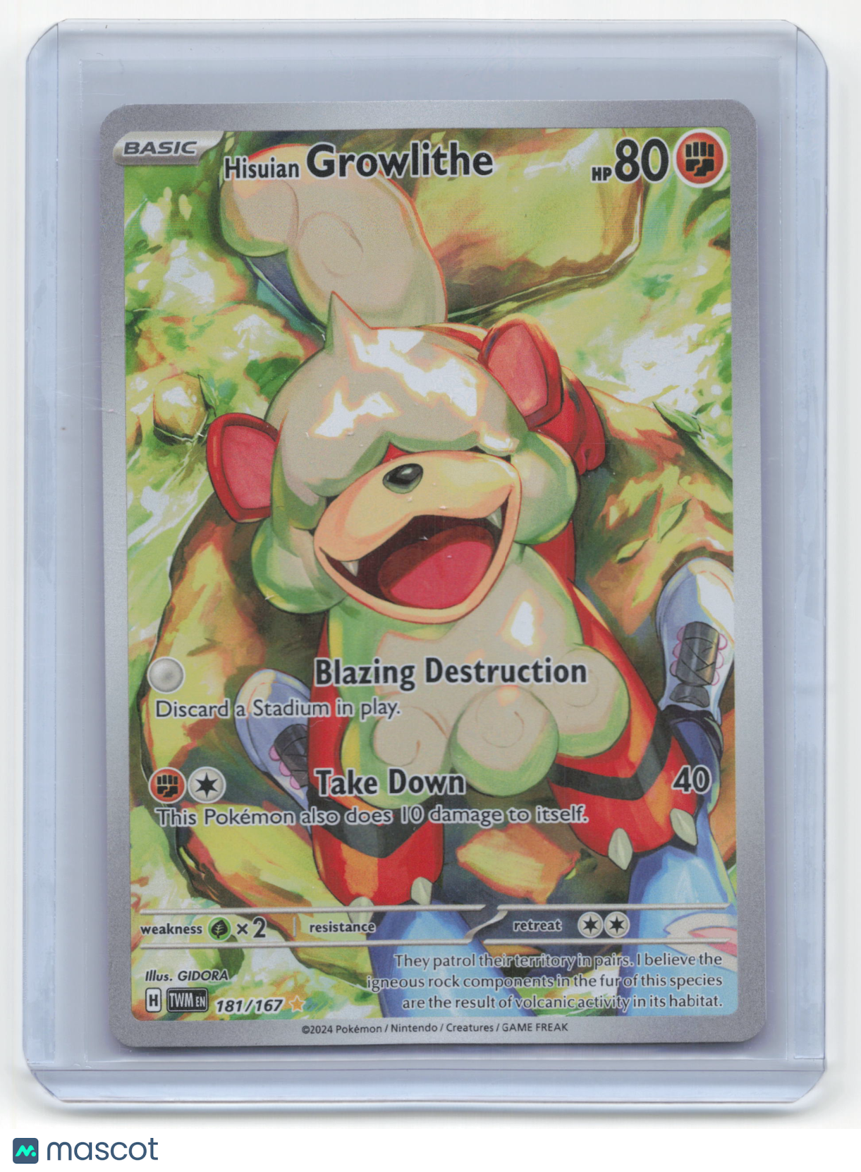 2024 Pokemon Hisuian Growlithe Twilight Masquerade #181/167 NM