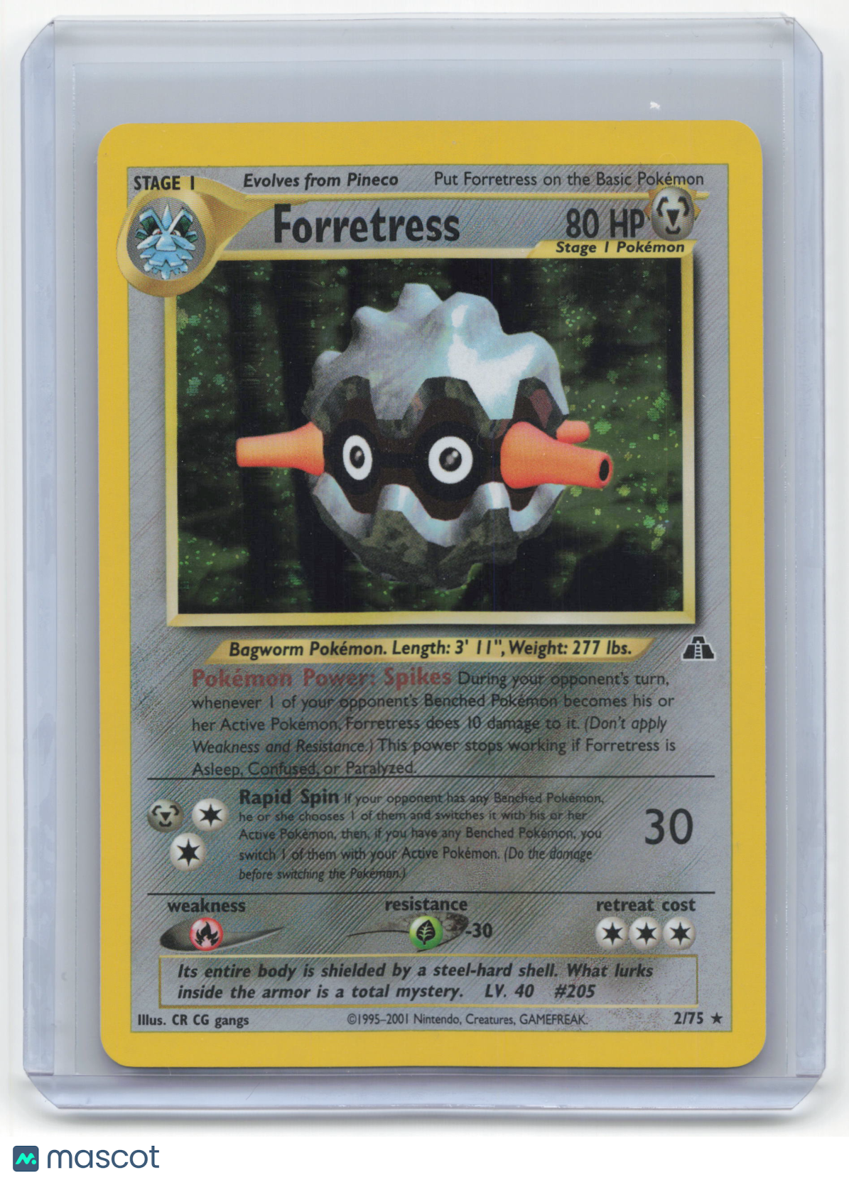 2001 Pokemon Forretress Neo Discovery #2/75 Cosmos Holo Near Mint