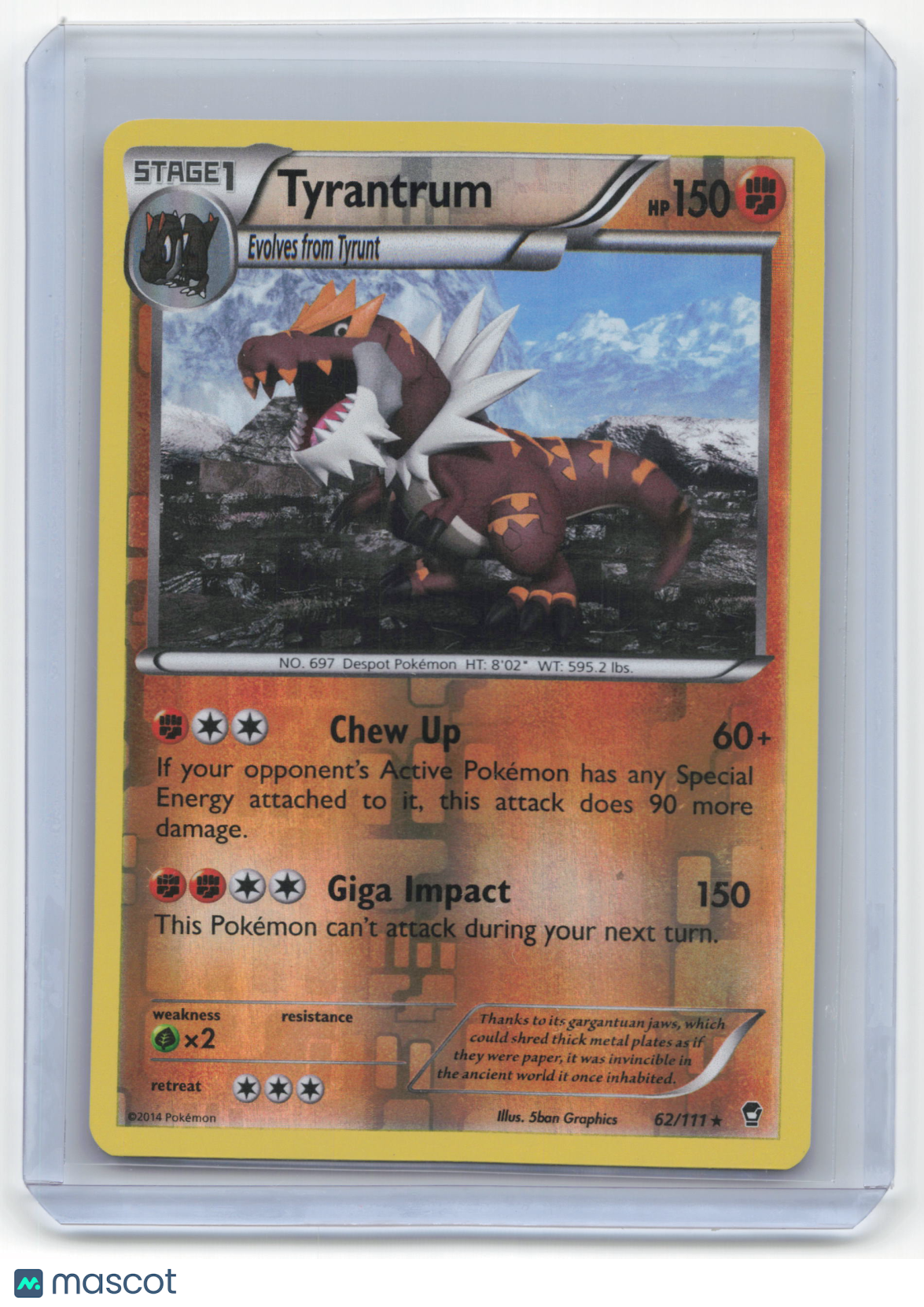 2014 Pokemon Tyrantrum Furious Fists #62/111 Lightly Played
