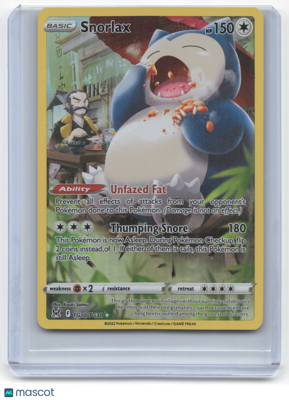 2022 Pokemon Snorlax Lost Origin: Trainer Gallery #TG10/TG30 Holo NM