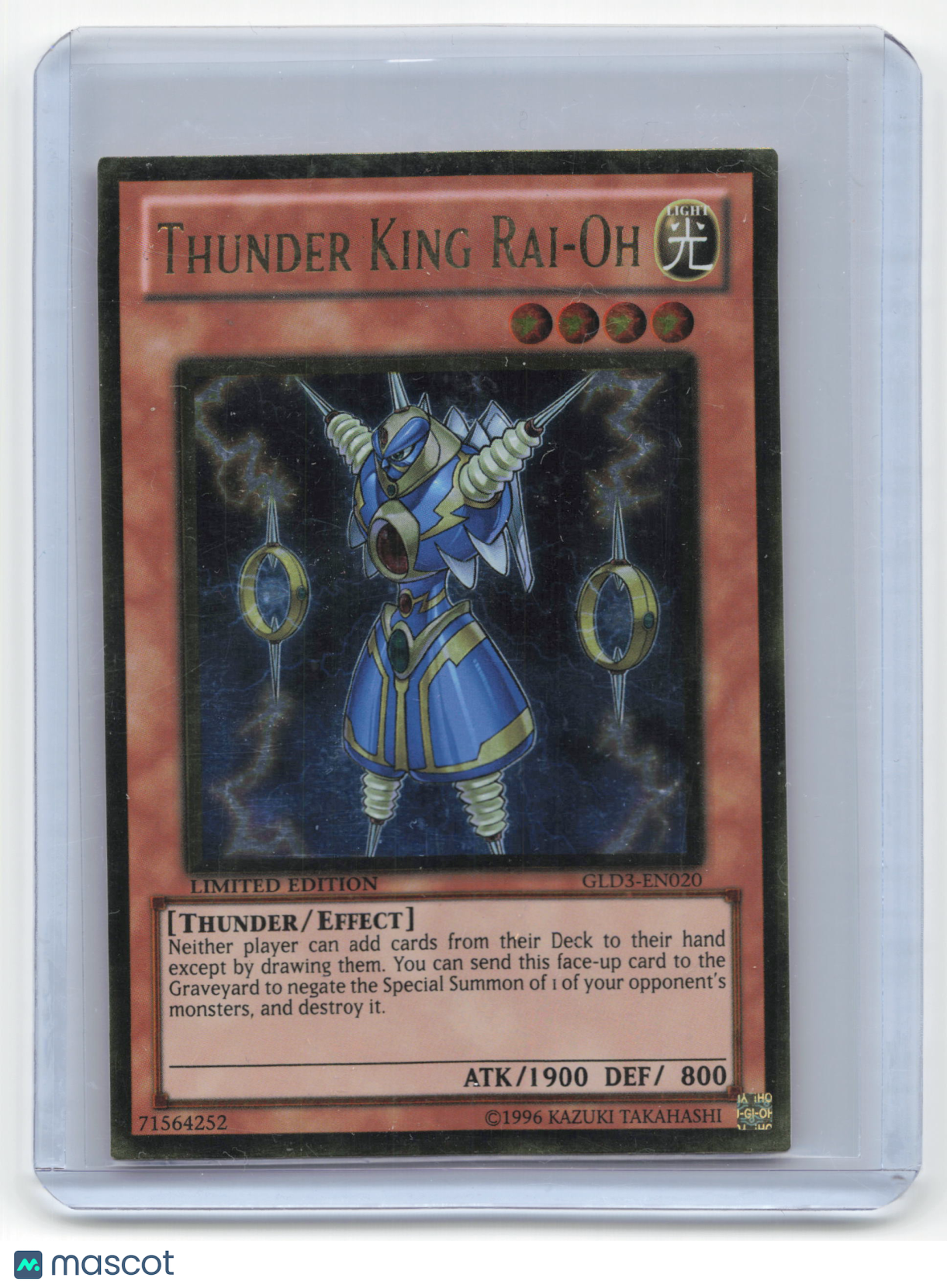 2010 Yu-Gi-Oh! Thunder King Rai-Oh Gold Series 3 GR Foil #GLD3-EN020 Limited Ed.