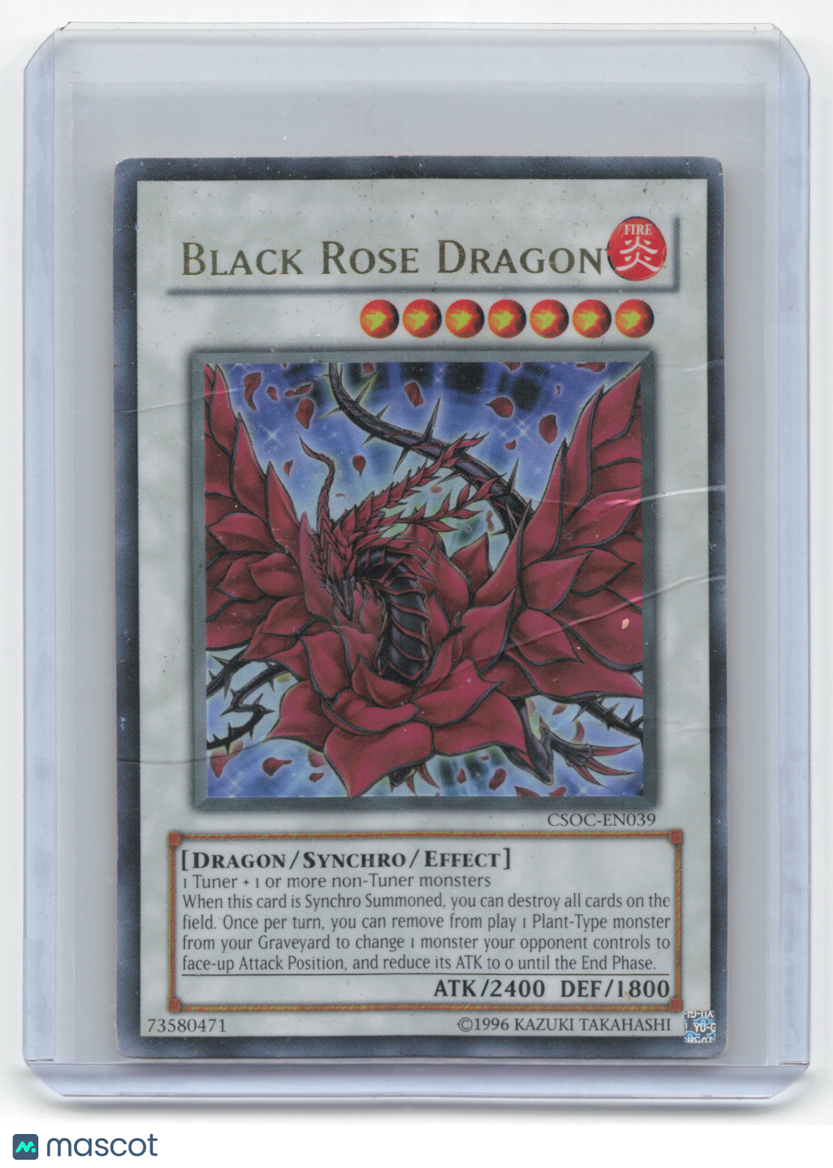 2008 Yu-Gi-Oh! Black Rose Dragon Crossroads of Chaos UR Foil #CSOC-EN039 Damaged