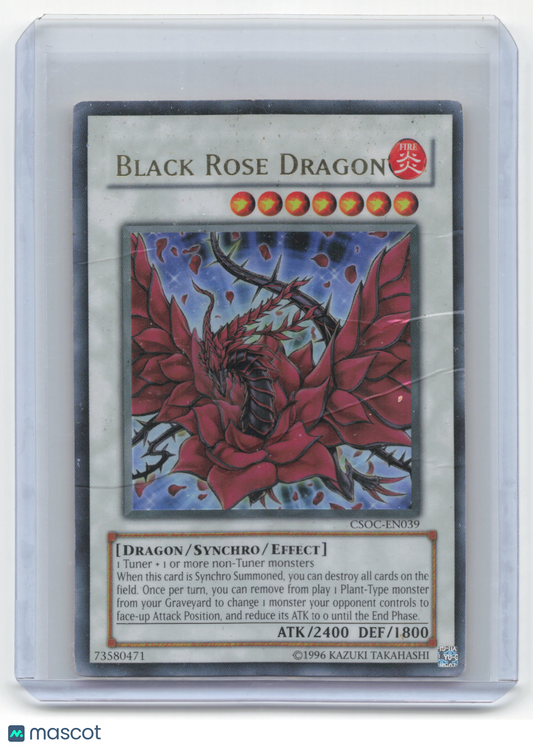 2008 Yu-Gi-Oh! Black Rose Dragon Crossroads of Chaos UR Foil #CSOC-EN039 Damaged