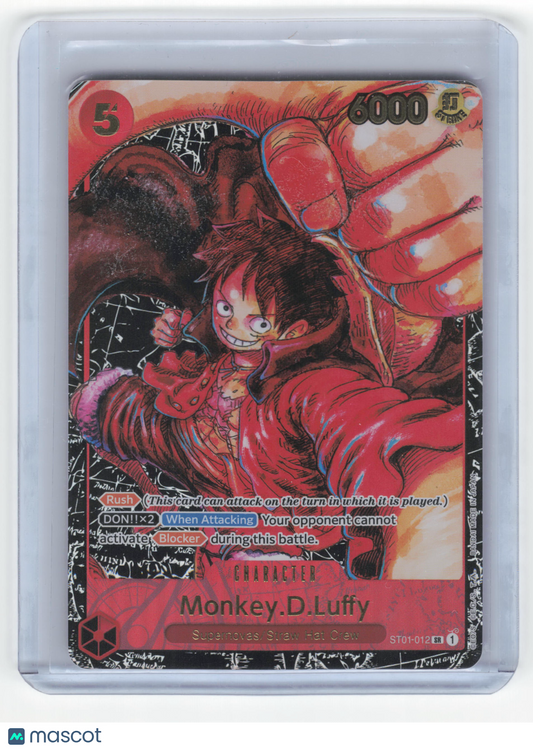 One Piece Card Game Monkey.D.Luffy Straw Hat Crew Super Rare Foil #ST01-001