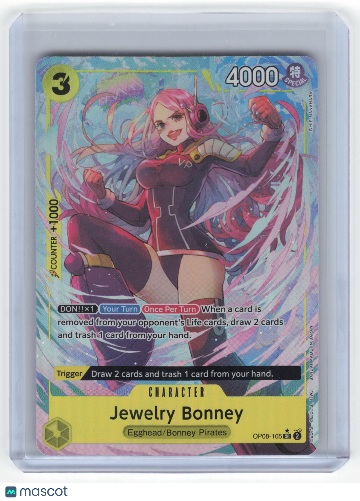 2024 One Piece Card Game Jewelry Bonney Two Legends Super Rare Foil #OP08-105