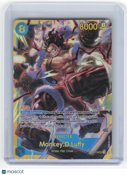 2025 One Piece Monkey D. Luffy Fist of Divine Speed Secret Rare Foil #OP11-118