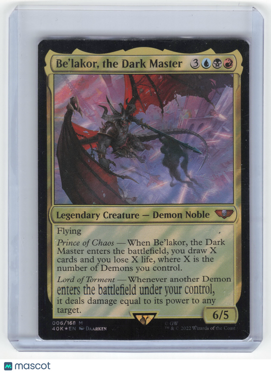 2022 MTG Be'lakor, the Dark Master Warhammer 40K Mythic Foil #006/168 Surge Foil