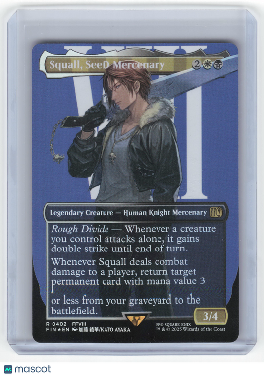 2025 MTG Squall, SeeD Mercenary Final Fantasy Rare Foil #0402 Borderless