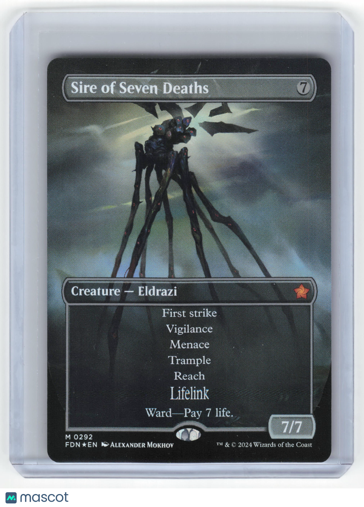 Magic: The Gathering Sire of Seven Deaths FDN Mythic Foil #0292 (Borderless) NM