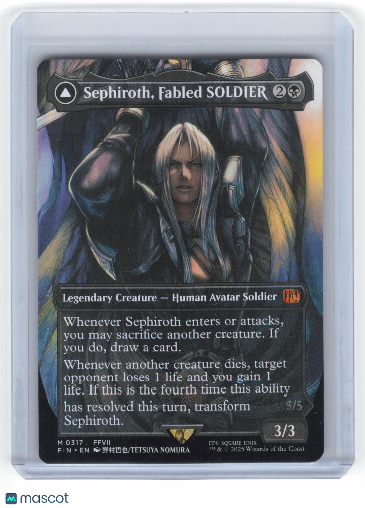 MTG Sephiroth, Fabled SOLDIER, One-Winged Angel FIN Mythic #317 (Borderless) NM