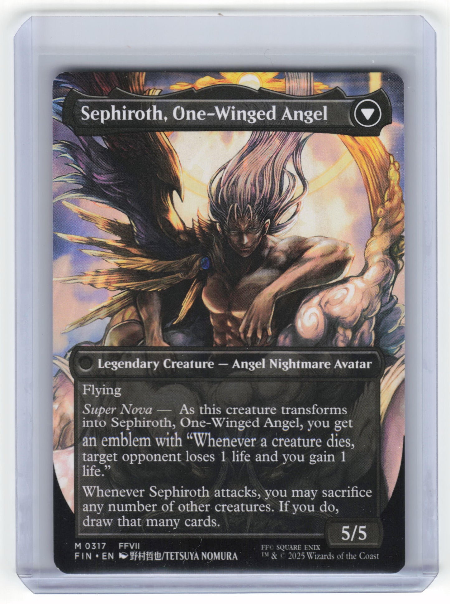 MTG Sephiroth, Fabled SOLDIER, One-Winged Angel FIN Mythic #317 (Borderless) NM