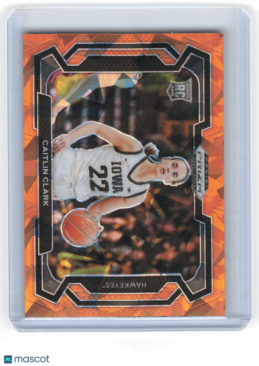 Panini 2024 Prizm Draft Picks Basketball Caitlin Clark Rookie Orange Ice Var #57