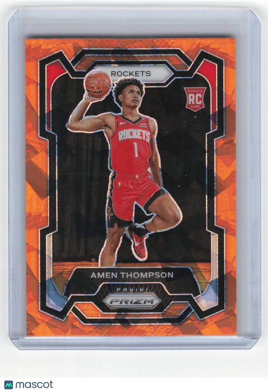 2023-24 Panini Prizm Basketball Amen Thompson Rookie Near Mint Orange Ice #150