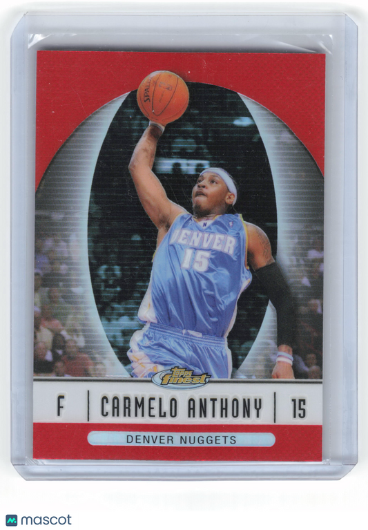 2007-08 Topps Chrome Refractor Basketball Carmelo Anthony NM Red Refractor #1