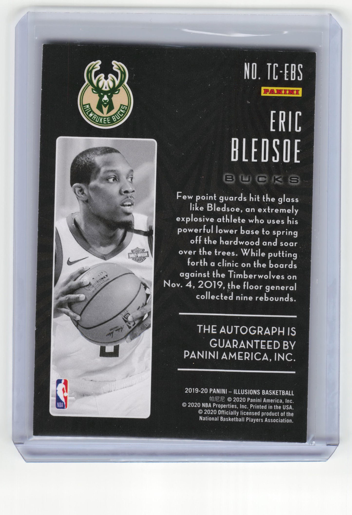 2019-20 Panini Illusions TC Basketball Eric Bledsoe NM Autograph 08/25 #TC-EBS