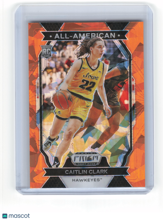 2024 Panini Prizm Draft Picks Basketball Caitlin Clark RC NM Orange Ice #23