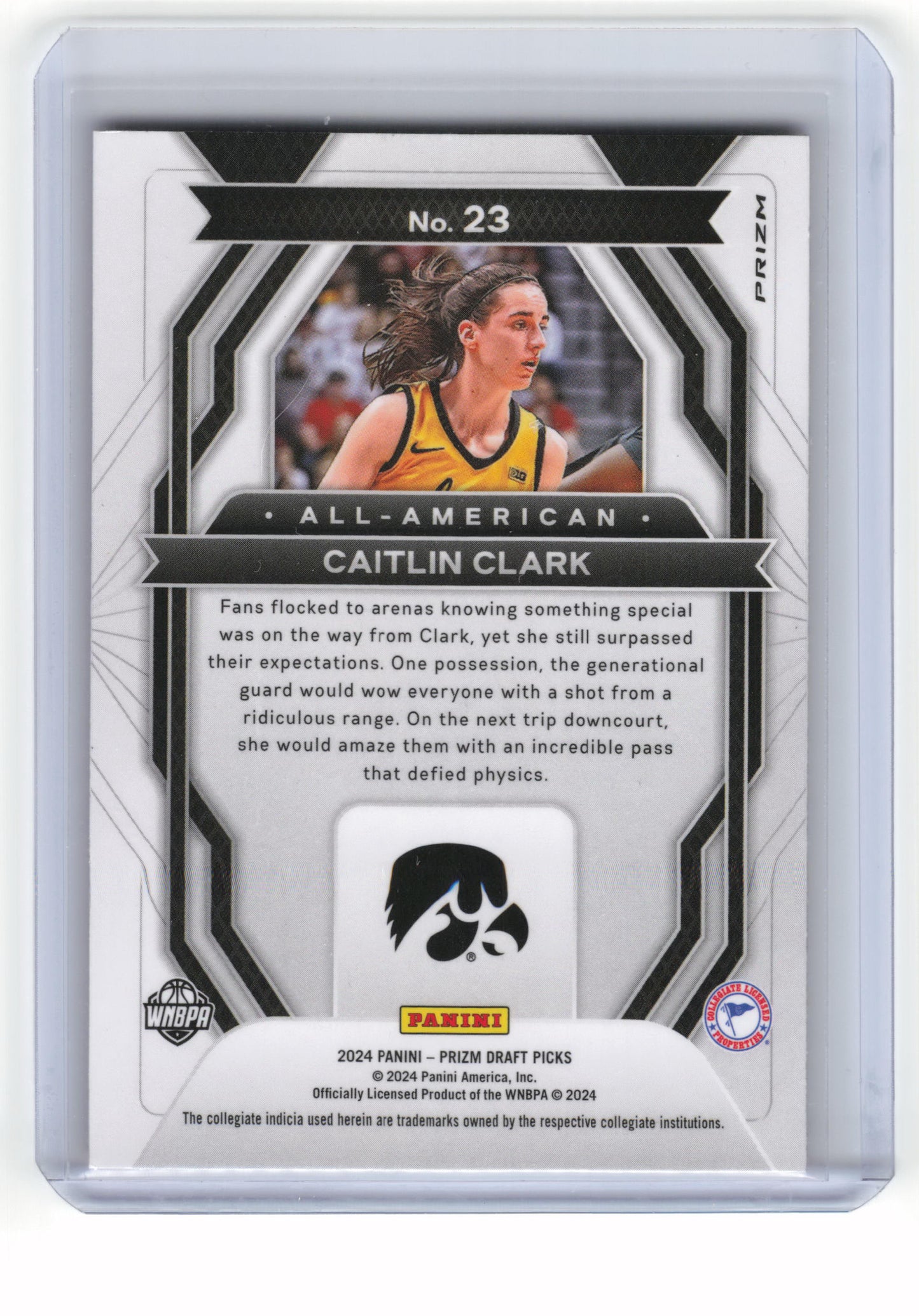 2024 Panini Prizm Draft Picks Basketball Caitlin Clark RC NM Orange Ice #23