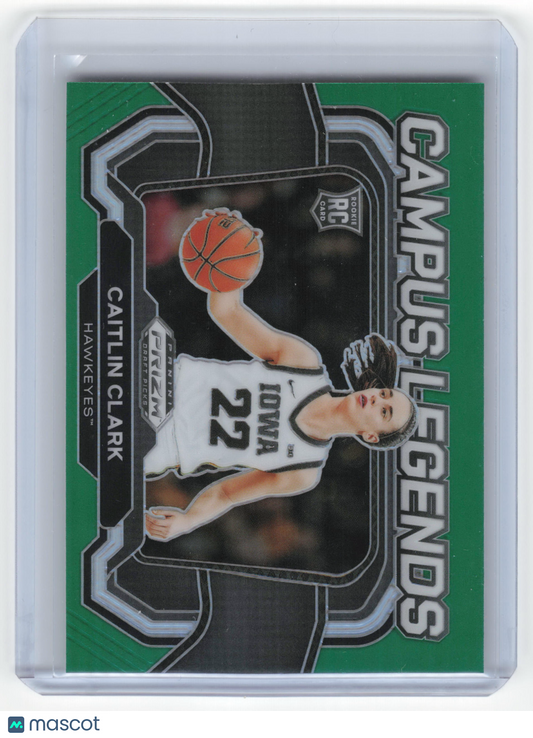 2023 Panini Prizm Campus Legends Basketball Caitlin Clark RC NM Green Prizm #5