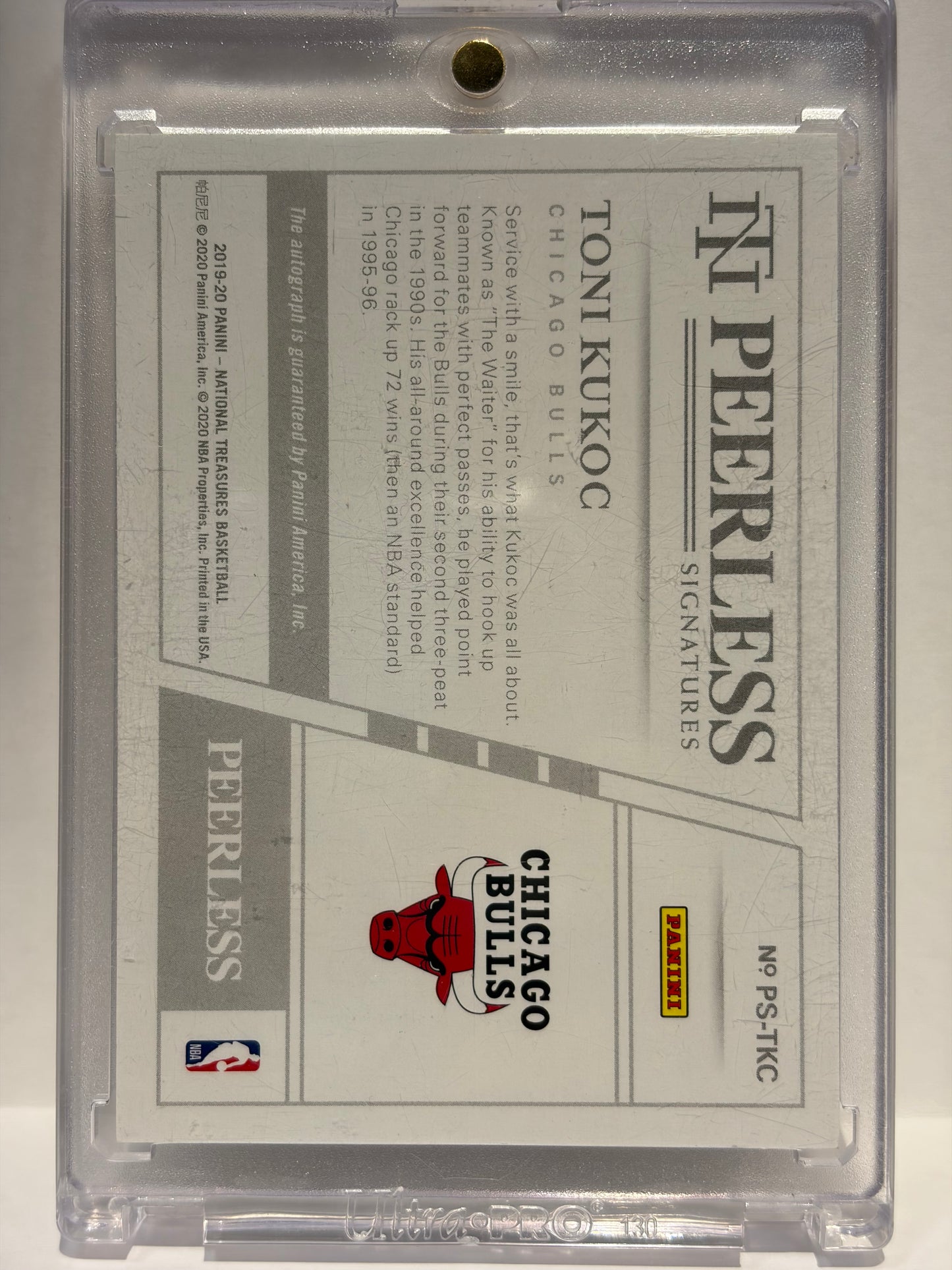 2020 Panini National Treasures Basketball Toni Kukoc NM Autograph 81/99 #PS-TKC