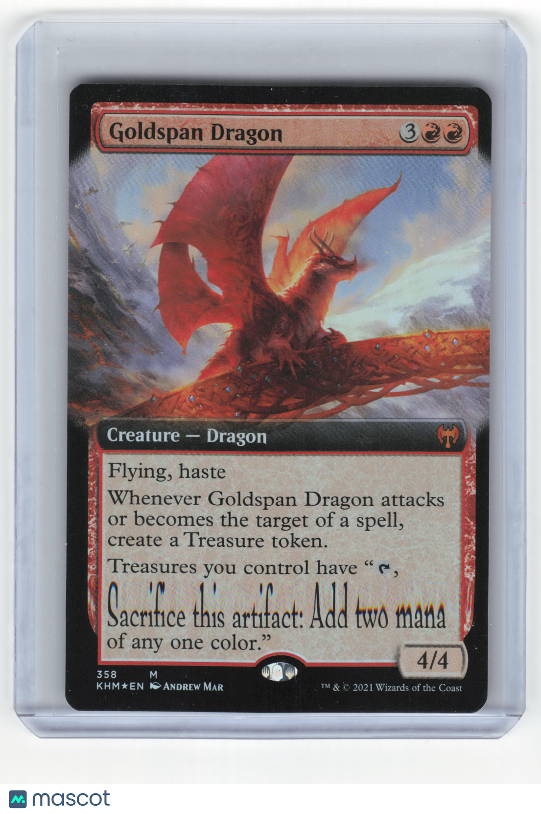 2021 Magic: The Gathering Goldspan Dragon Kaldheim Mythic Foil #358 Borderless