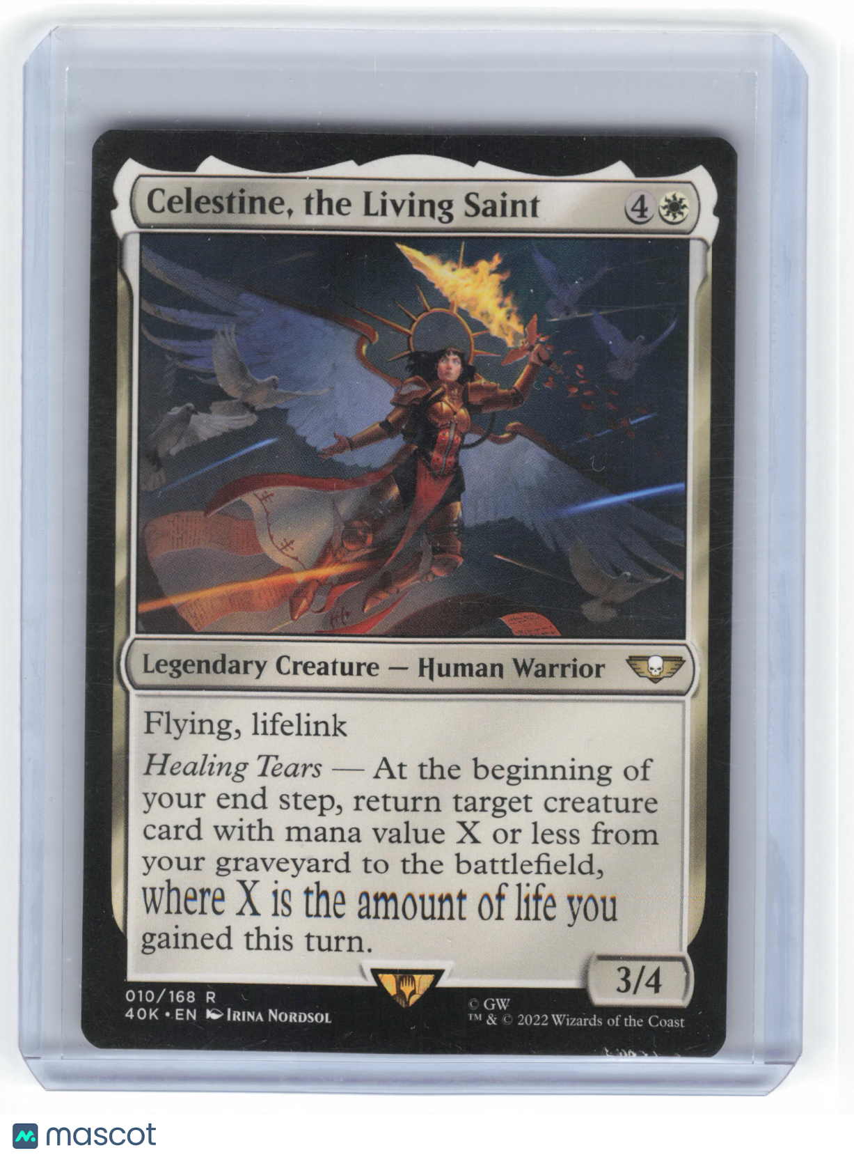 2022 MTG Celestine, the Living Saint Warhammer 40K Rare Regular #010/168