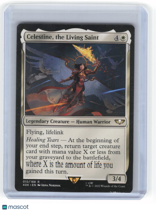 2022 MTG Celestine, the Living Saint Warhammer 40K Rare Regular #010/168