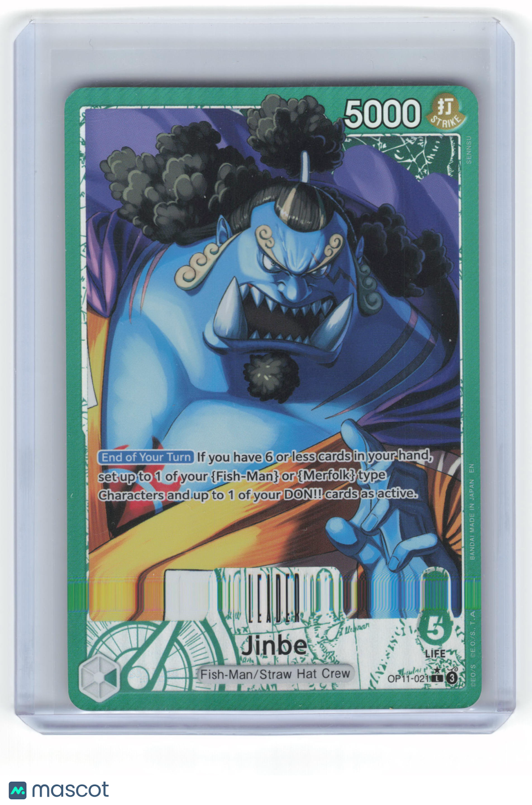 2022 One Piece Jinbe Fist of Divine Speed Leader Foil #OP11-021 Alt Art