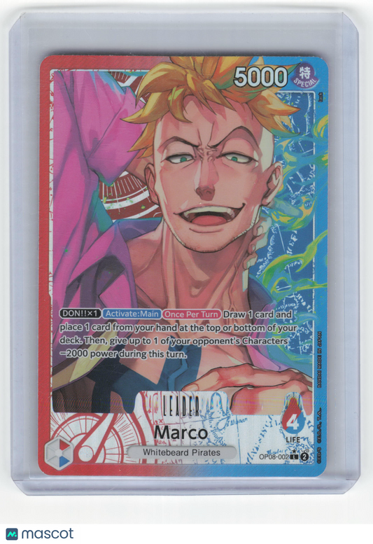 2024 One Piece Marco Two Legends Leader Foil #OP08-002 Alt Art
