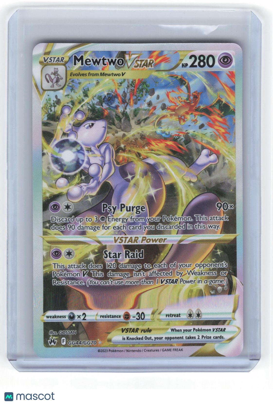 2023 Pokemon Mewtwo VSTAR Crown Zenith: Galarian Gallery Rare Holo #GG44/GG70