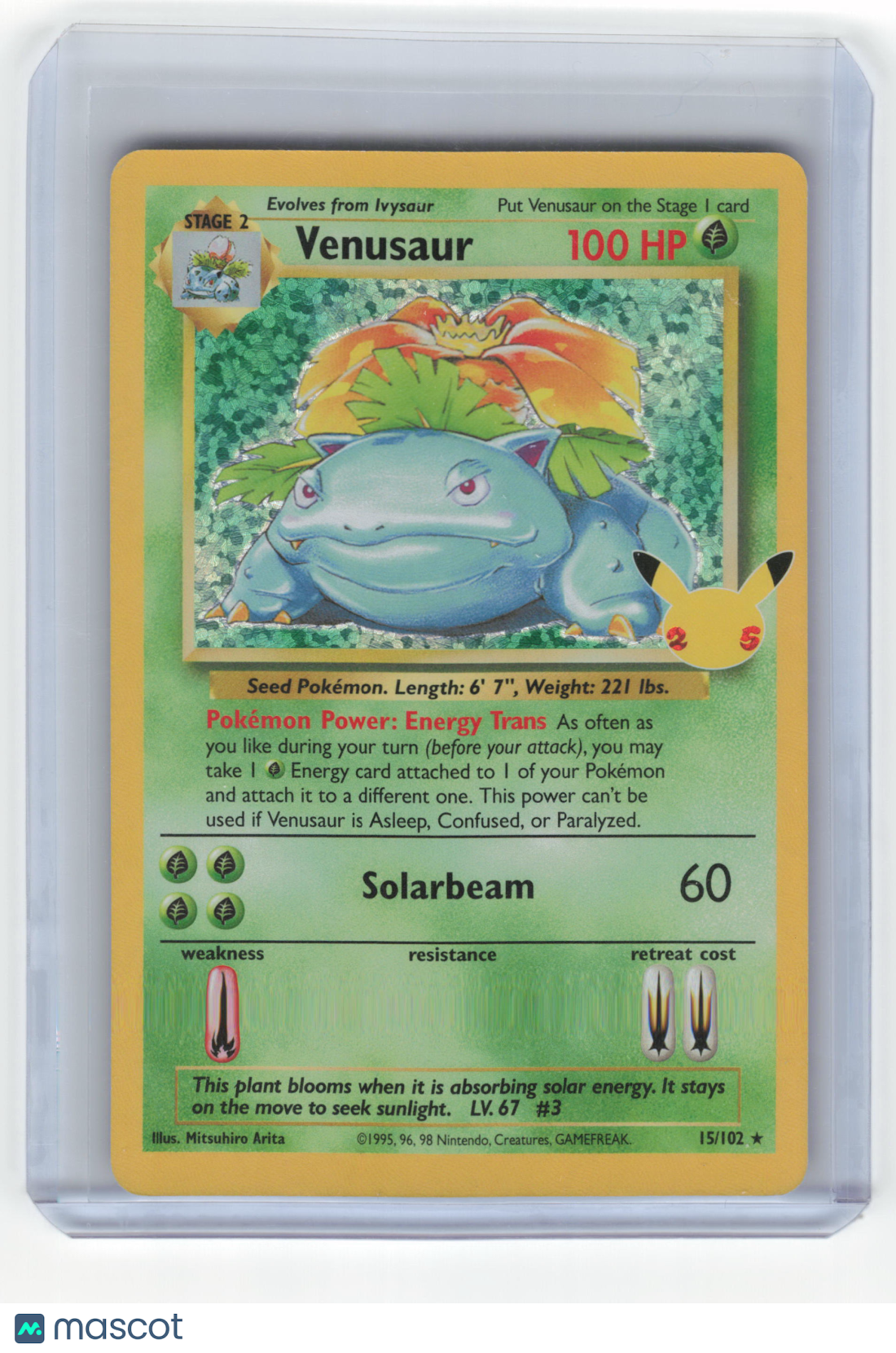 2021 Pokemon Venusaur Celebrations Rare Holo #15/102