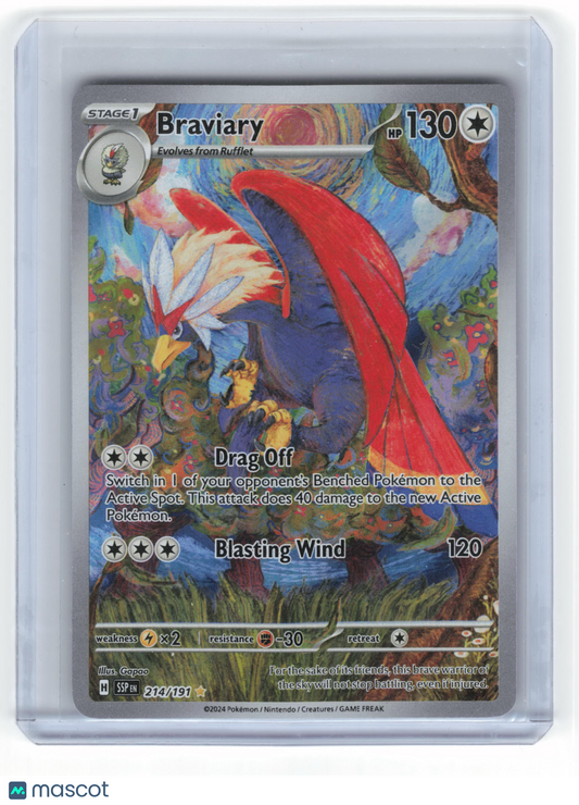 2024 Pokemon Braviary Surging Sparks Illustration Rare Foil #214/191