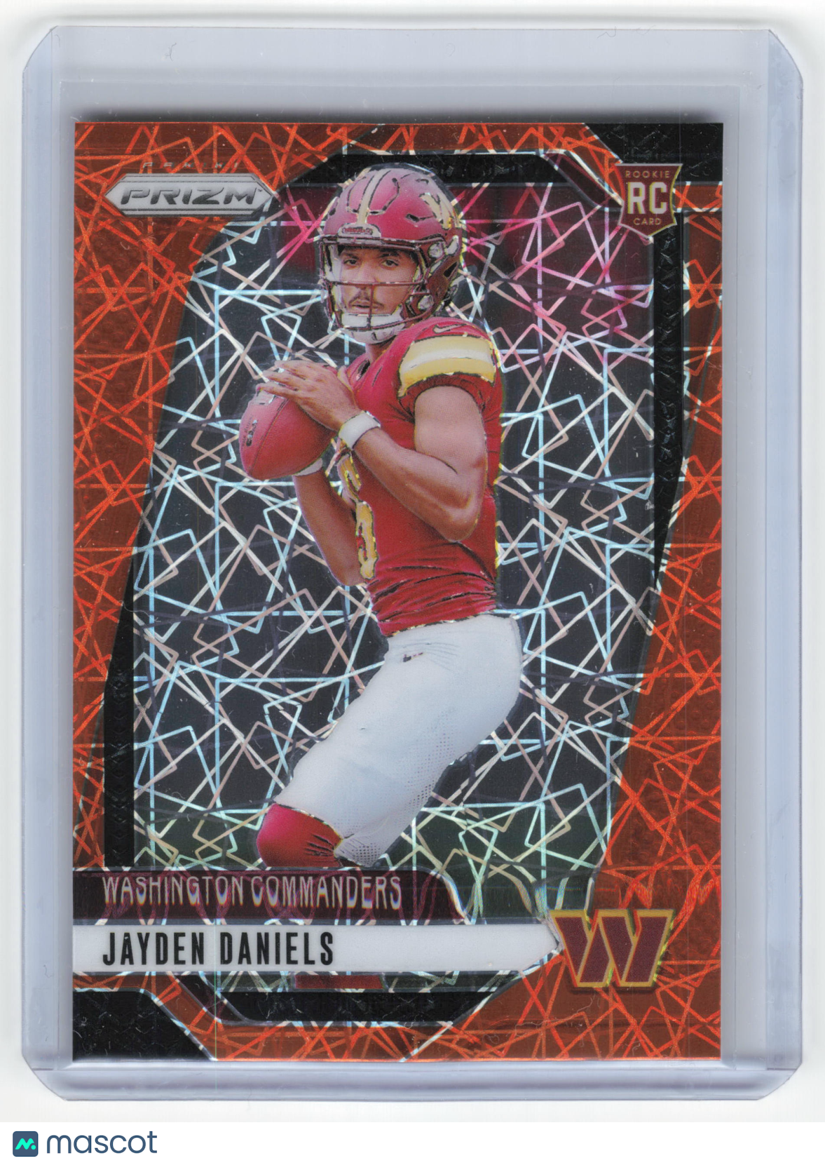 2024 Panini Prizm Football Football Jayden Daniels RC Orange Lazer #347 NM