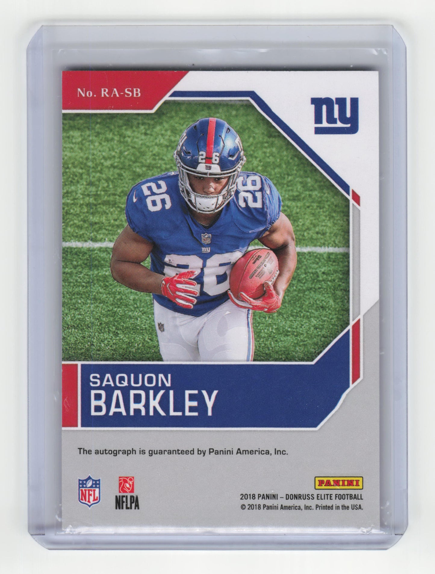 2018 Panini Donruss Elite Rookie Autographs Saquon Barkley Red 15/15 #RA-SB NM