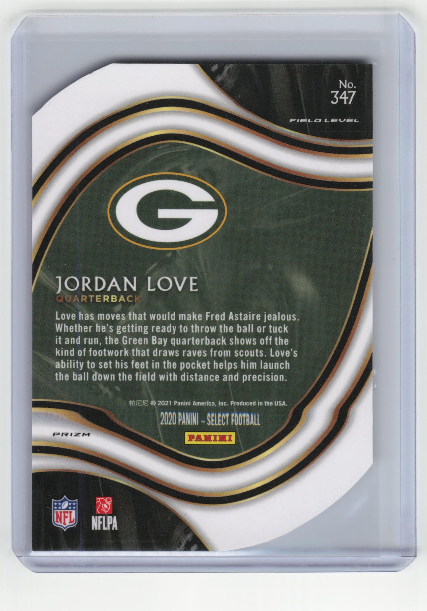2020 Panini Select Football Football Jordan Love RC Field Level #347 NM