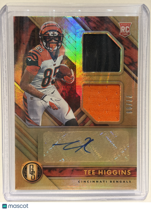 2020 Panini Gold Standard Football Tee Higgins 77/99 Dual Patch Auto RC #259 NM