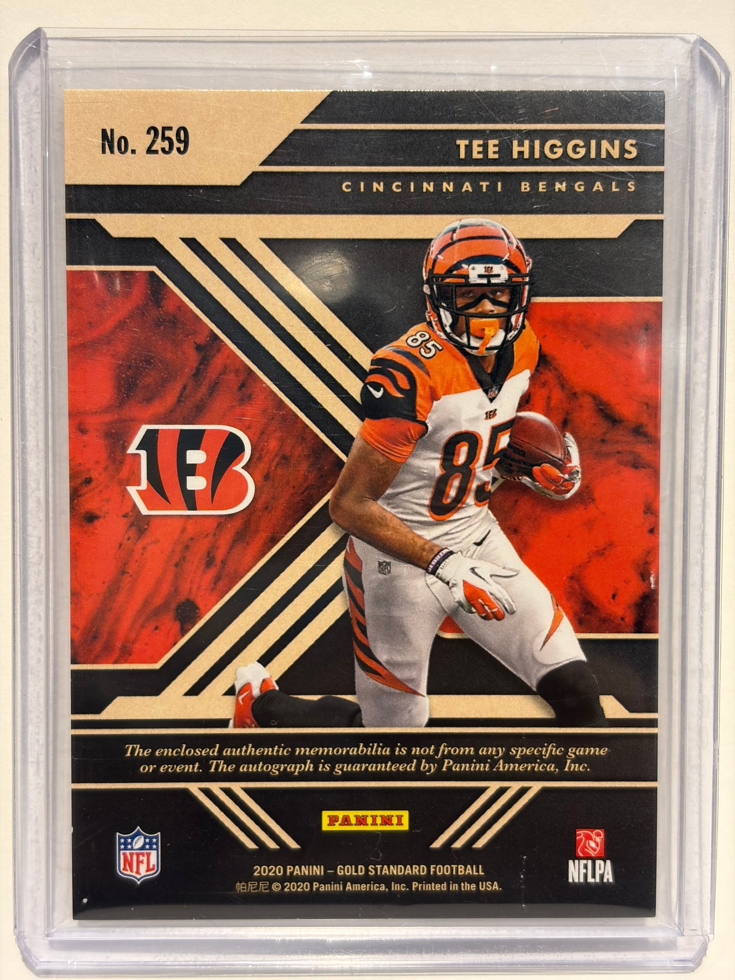 2020 Panini Gold Standard Football Tee Higgins 77/99 Dual Patch Auto RC #259 NM