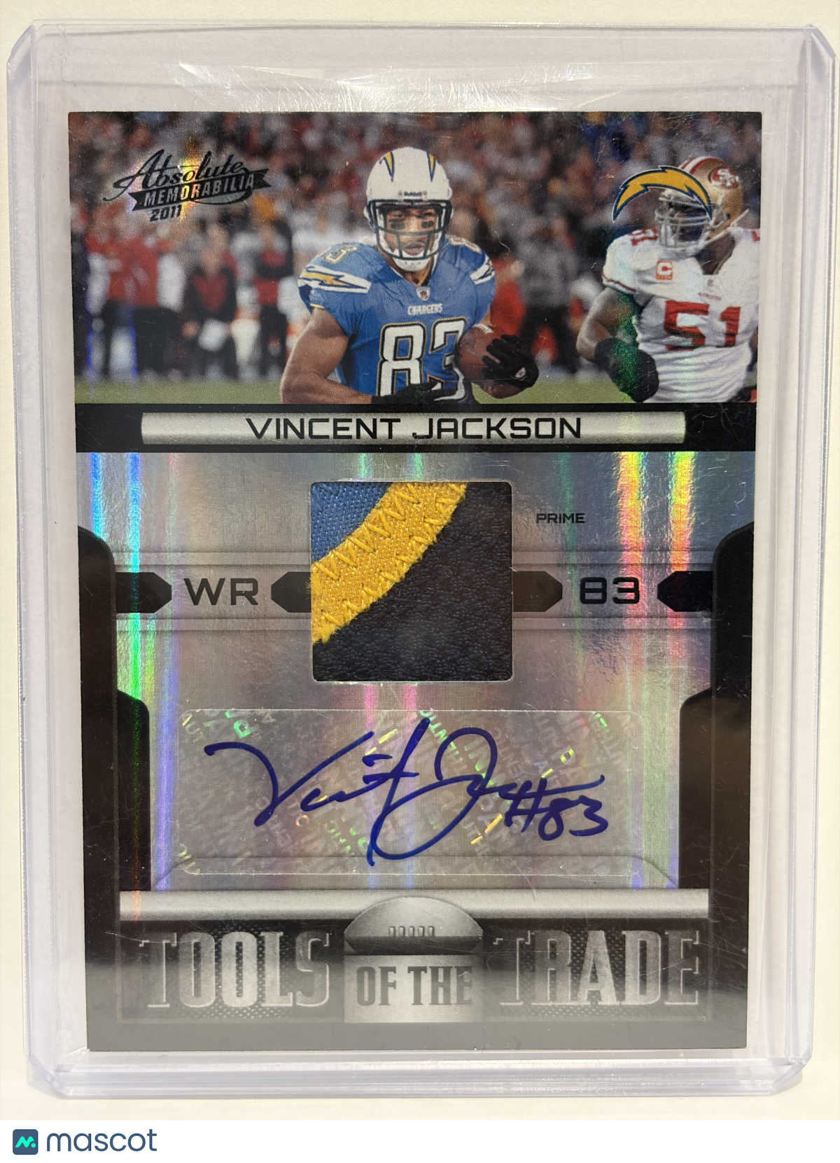2011 Panini Absolute Memorabilia Vincent Jackson Auto Patch 23/25 Prime #5 NM
