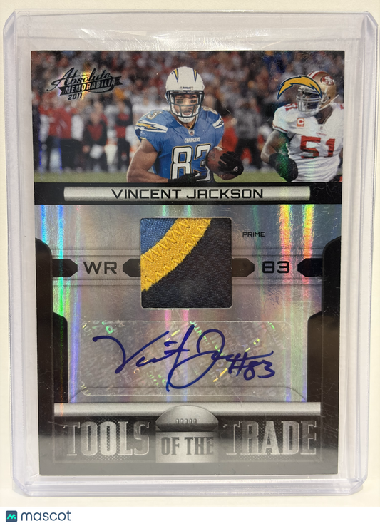 2011 Panini Absolute Memorabilia Vincent Jackson Auto Patch 23/25 Prime #5 NM