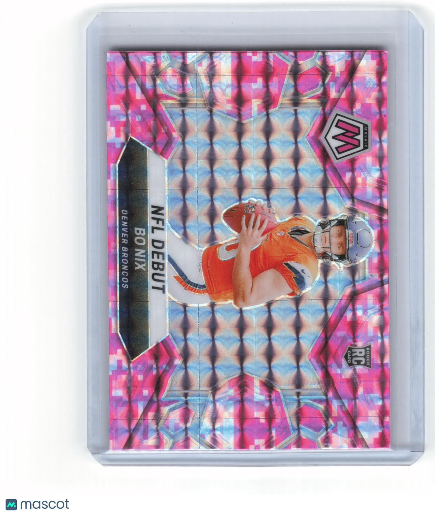2023 Panini Mosaic Football Bo Nix RC Camo Pink #271 Near Mint